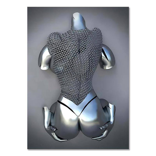 Metal Figure Statue Canvas Painting Romantic Abstract Posters Prints Wall Art Pictures Modern Living Room Decorations - TheWellBeing4All