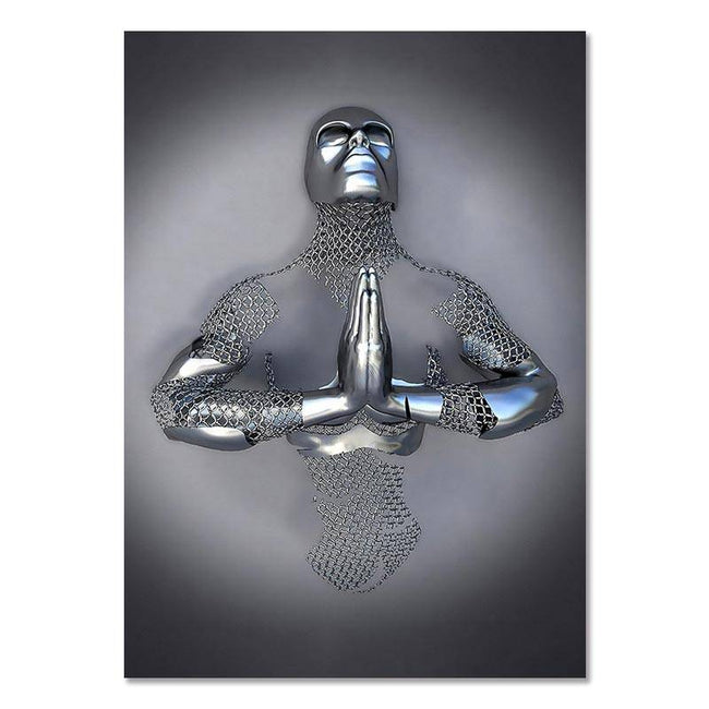 Metal Figure Statue Canvas Painting Romantic Abstract Posters Prints Wall Art Pictures Modern Living Room Decorations - TheWellBeing4All