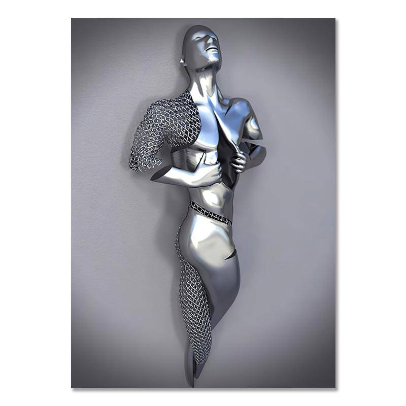 Metal Figure Statue Canvas Painting Romantic Abstract Posters Prints Wall Art Pictures Modern Living Room Decorations - TheWellBeing4All