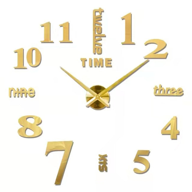 Modern Design Large Wall Clock 3D DIY Quartz Clocks Fashion Watches Acrylic Mirror Stickers Living Room - The Well Being The Well Being 018 Gold / 3D Diameter100-130CM The Well Being Modern Design Large Wall Clock 3D DIY Quartz Clocks Fashion Watches Acrylic Mirror Stickers Living Room