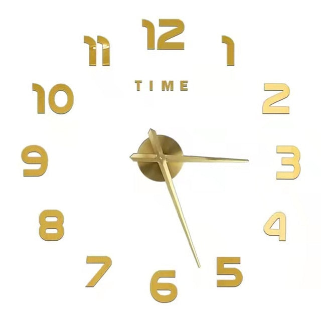 Modern Design Large Wall Clock 3D DIY Quartz Clocks Fashion Watches Acrylic Mirror Stickers Living Room - The Well Being The Well Being 023 Gold / 3D Diameter100-130CM The Well Being Modern Design Large Wall Clock 3D DIY Quartz Clocks Fashion Watches Acrylic Mirror Stickers Living Room