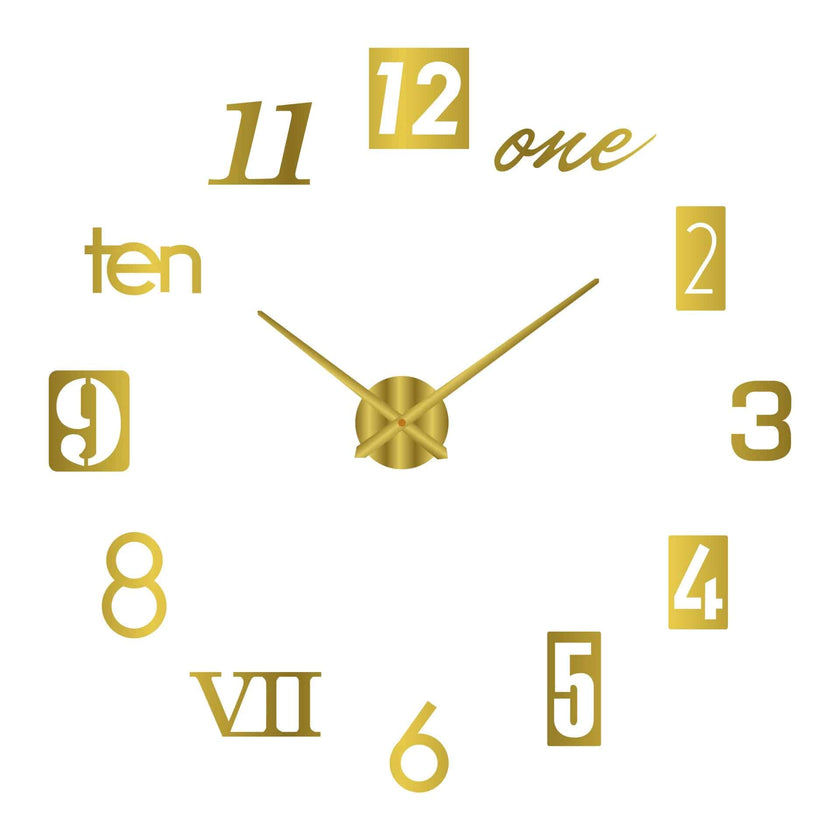 Modern Design Large Wall Clock 3D DIY Quartz Clocks Fashion Watches Acrylic Mirror Stickers Living Room - TheWellBeing4All