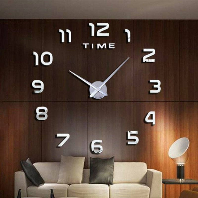 Modern Design Large Wall Clock 3D DIY Quartz Clocks Fashion Watches Acrylic Mirror Stickers Living Room - TheWellBeing4All