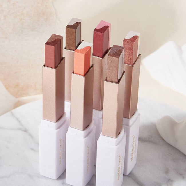 Lazy Eyeshadow Stick Gradient Two-tone Eyeshadow Waterproof Sweat-proof Natural Daily Makeup Double Color Eyeshadow - TheWellBeing4All