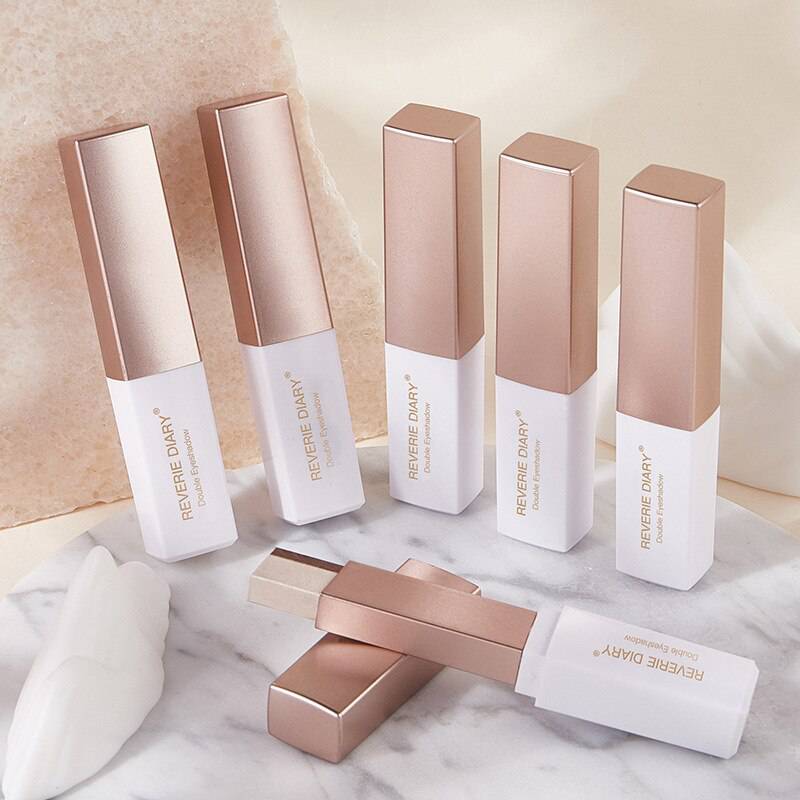 Lazy Eyeshadow Stick Gradient Two-tone Eyeshadow Waterproof Sweat-proof Natural Daily Makeup Double Color Eyeshadow - TheWellBeing4All