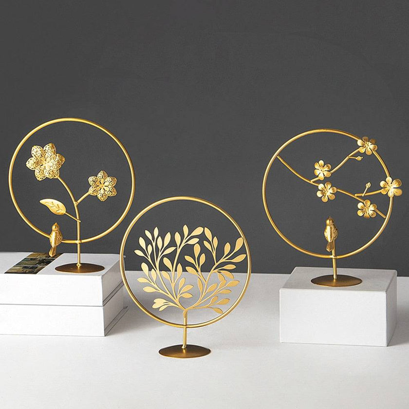 Nordic Gold Ginkgo Leaf Crafts Leaves Sculpture Luxury Living Room Decor Home Decoration Accessories Office Desktop Ornaments - TheWellBeing4All