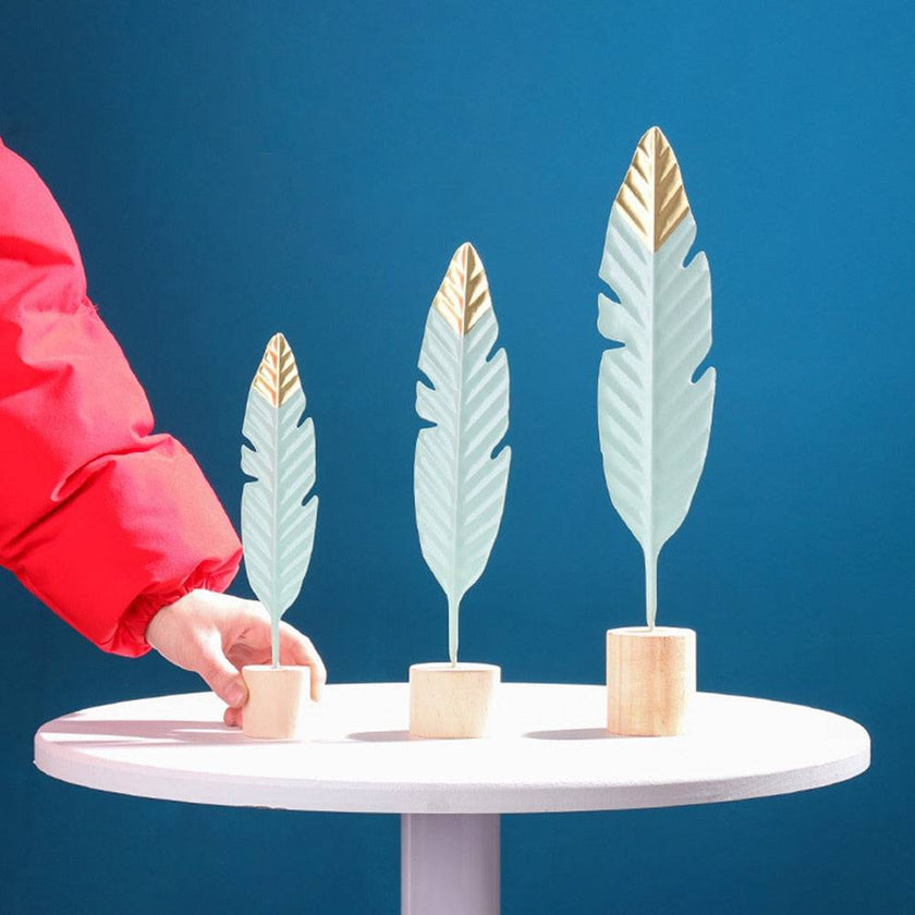 Nordic Gold Ginkgo Leaf Crafts Leaves Sculpture Luxury Living Room Decor Home Decoration Accessories Office Desktop Ornaments - TheWellBeing4All