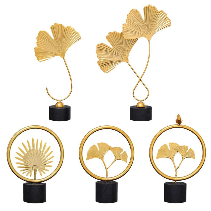 Nordic Gold Ginkgo Leaf Crafts Leaves Sculpture Luxury Living Room Decor Home Decoration Accessories Office Desktop Ornaments - TheWellBeing4All