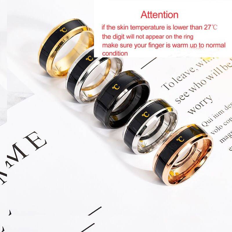 Temperature Ring Titanium Steel Mood Emotion Feeling Intelligent Temperature Sensitive Rings for Women Men Waterproof Jewelry - TheWellBeing4All