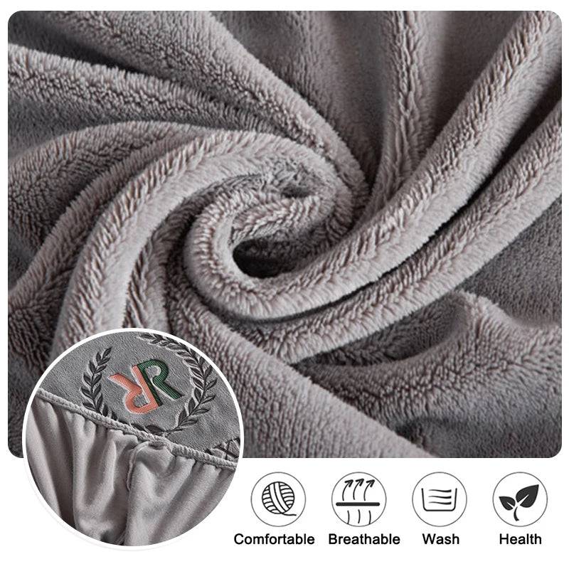 LEVIVEl Plush Thicken Elastic Bed Cover Crystal Velvet Bed Sheet Mattress Cover Winter Warm Soft Solid 9 Color 1pc For Bedroom - TheWellBeing4All
