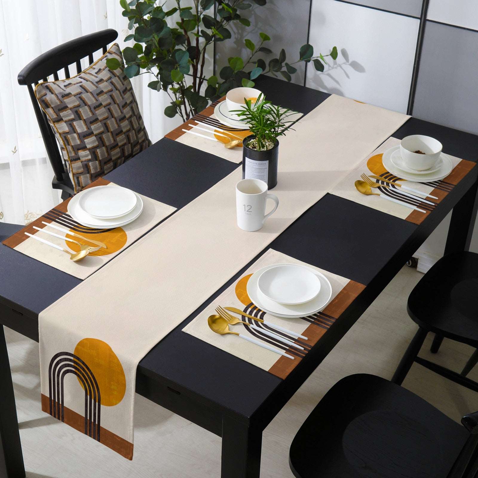 Abstract Art Table Runner Luxury Set Wedding Banquet Table Decoration Table Runner Coffee Table Tablecloth Wedding Table Decor - The Well Being The Well Being 150x33cm59x13inch / WWF00151 The Well Being Abstract Art Table Runner Luxury Set Wedding Banquet Table Decoration Table Runner Coffee Table Tablecloth Wedding Table Decor