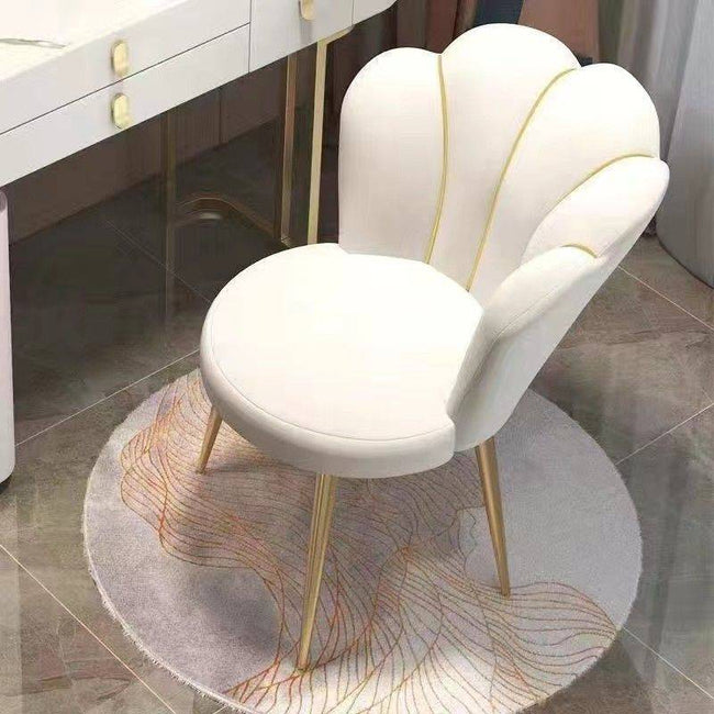 Nordic Dressing Chair Velvet Home Modern Living Room Armchair With Backrest Dining Chairs Bedroom Furniture Makeup Stool - TheWellBeing4All