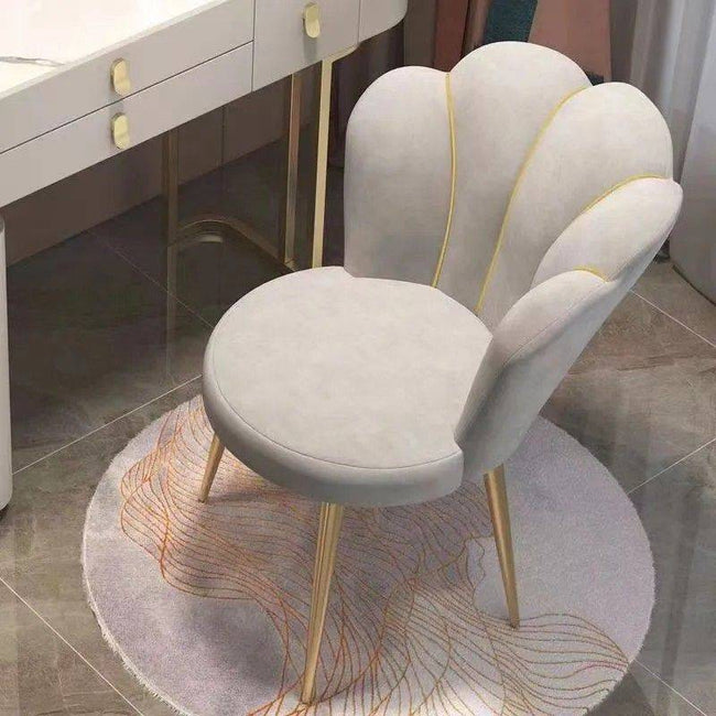 Nordic Dressing Chair Velvet Home Modern Living Room Armchair With Backrest Dining Chairs Bedroom Furniture Makeup Stool - TheWellBeing4All