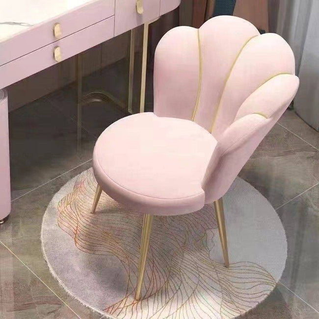 Nordic Dressing Chair Velvet Home Modern Living Room Armchair With Backrest Dining Chairs Bedroom Furniture Makeup Stool - TheWellBeing4All