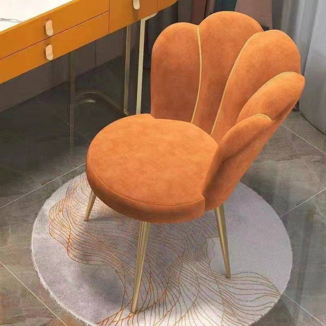 Nordic Dressing Chair Velvet Home Modern Living Room Armchair With Backrest Dining Chairs Bedroom Furniture Makeup Stool - TheWellBeing4All