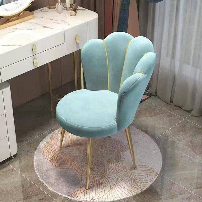 Nordic Dressing Chair Velvet Home Modern Living Room Armchair With Backrest Dining Chairs Bedroom Furniture Makeup Stool - TheWellBeing4All