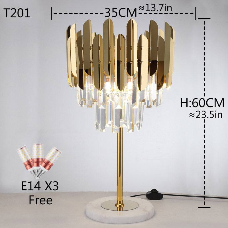 Luxury Modern Crystal Gold Stand Floor Lamp LED For Bedroom Living Room Indoor Home Light Fixtures - TheWellBeing4All