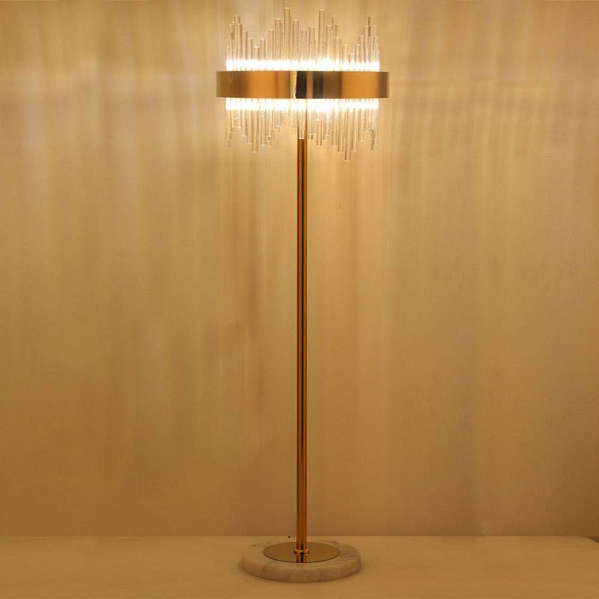 Luxury Modern Crystal Gold Stand Floor Lamp LED For Bedroom Living Room Indoor Home Light Fixtures - TheWellBeing4All