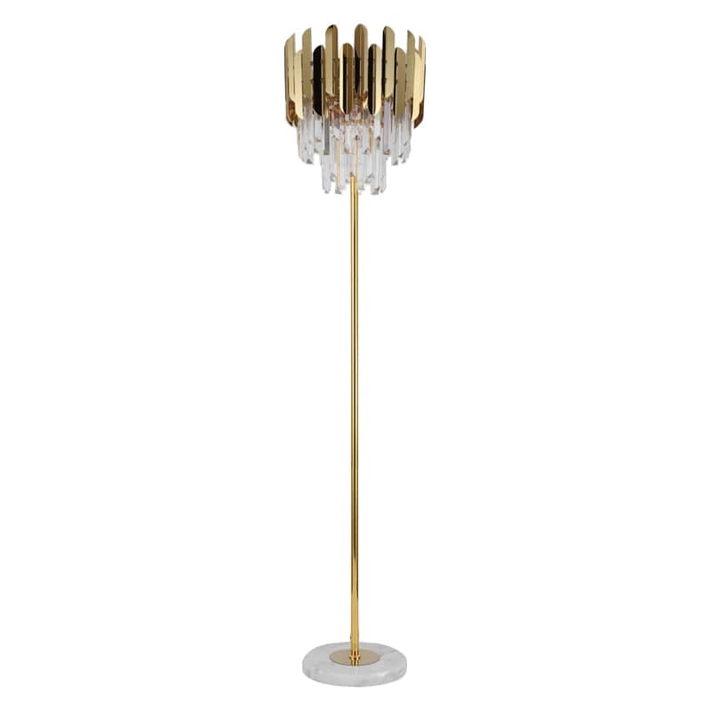 Luxury Modern Crystal Gold Stand Floor Lamp LED For Bedroom Living Room Indoor Home Light Fixtures - TheWellBeing4All