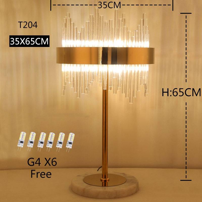 Luxury Modern Crystal Gold Stand Floor Lamp LED For Bedroom Living Room Indoor Home Light Fixtures - TheWellBeing4All
