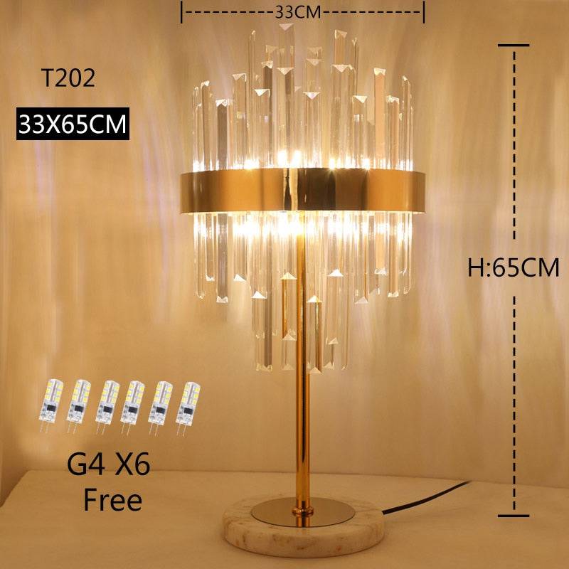 Luxury Modern Crystal Gold Stand Floor Lamp LED For Bedroom Living Room Indoor Home Light Fixtures - TheWellBeing4All