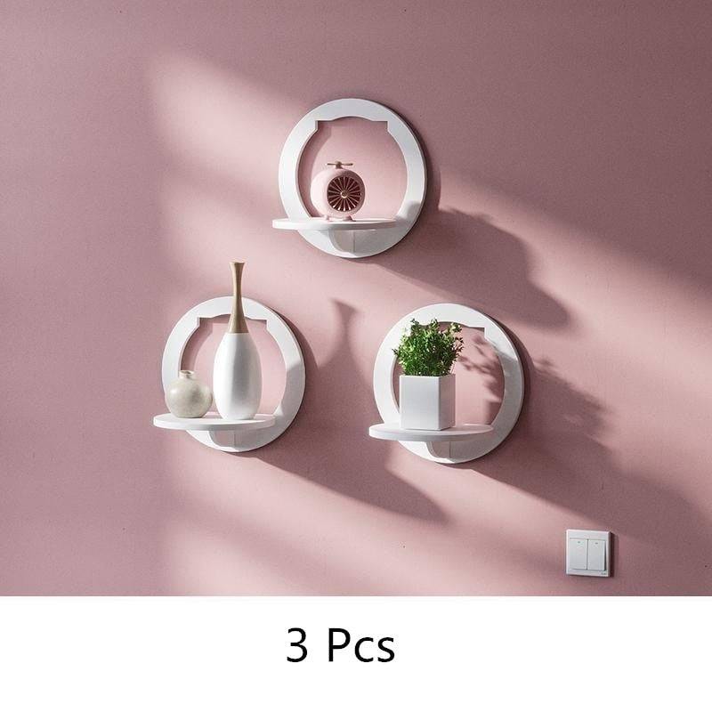 life Tree Bedroom Shelves Wall-mounted Cosmetic Storage Rack Girly Heart Room Decoration Wall Shelf living room free punching - TheWellBeing4All