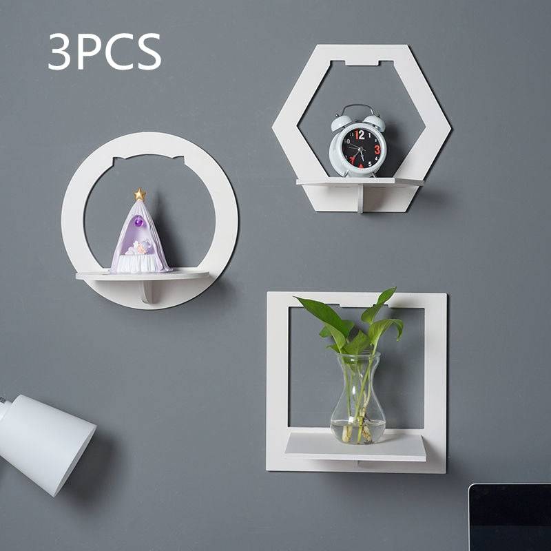 life Tree Bedroom Shelves Wall-mounted Cosmetic Storage Rack Girly Heart Room Decoration Wall Shelf living room free punching - TheWellBeing4All