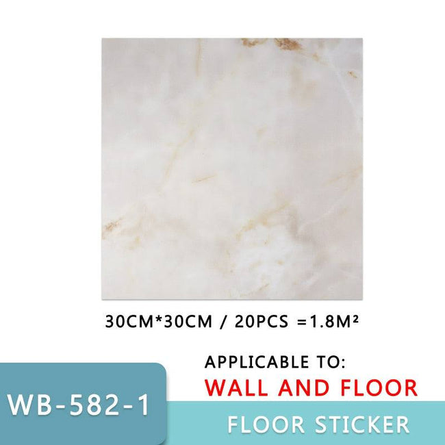 WallStickers Self Adhesive Waterproof Marble PVC Floor Sticker Bathroom living room Renovation Decals Wall Ground Decor - TheWellBeing4All