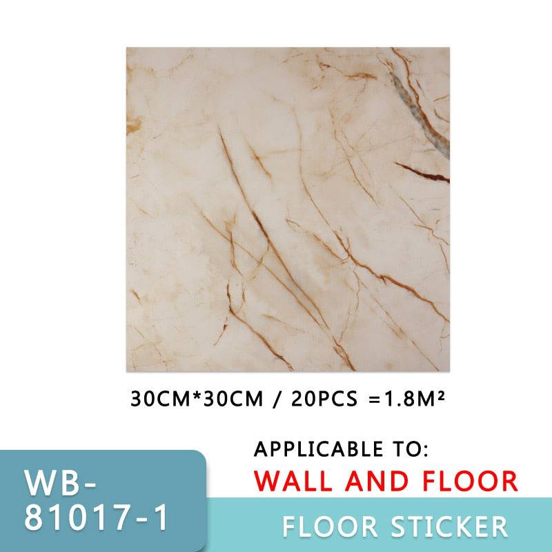 WallStickers Self Adhesive Waterproof Marble PVC Floor Sticker Bathroom living room Renovation Decals Wall Ground Decor - TheWellBeing4All