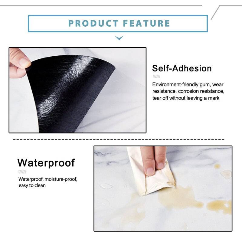 WallStickers Self Adhesive Waterproof Marble PVC Floor Sticker Bathroom living room Renovation Decals Wall Ground Decor - TheWellBeing4All