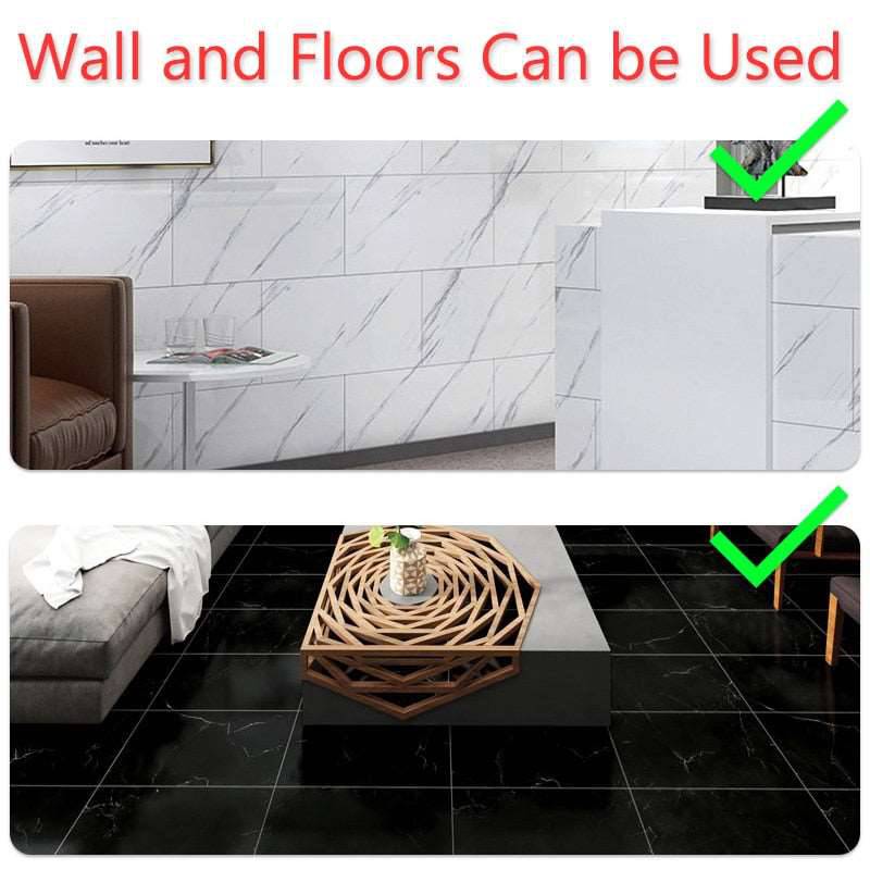 WallStickers Self Adhesive Waterproof Marble PVC Floor Sticker Bathroom living room Renovation Decals Wall Ground Decor - TheWellBeing4All