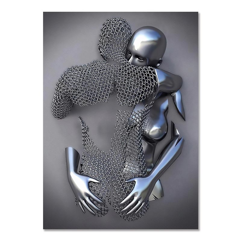 Metal Figure Statue Canvas Painting Romantic Abstract Posters Prints Wall Art Pictures Modern Living Room Decorations for Home - The Well Being The Well Being 03 / 60x80cm No Frame The Well Being Metal Figure Statue Canvas Painting Romantic Abstract Posters Prints Wall Art Pictures Modern Living Room Decorations for Home