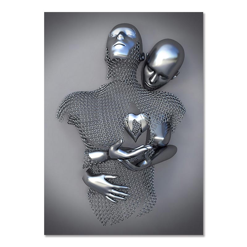 Metal Figure Statue Canvas Painting Romantic Abstract Posters Prints Wall Art Pictures Modern Living Room Decorations for Home - The Well Being The Well Being 01 / 60x90cm No Frame The Well Being Metal Figure Statue Canvas Painting Romantic Abstract Posters Prints Wall Art Pictures Modern Living Room Decorations for Home