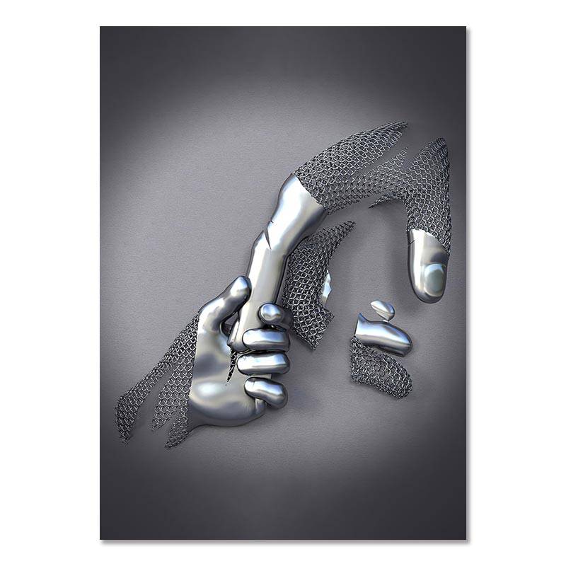 Metal Figure Statue Canvas Painting Romantic Abstract Posters Prints Wall Art Pictures Modern Living Room Decorations for Home - TheWellBeing4All