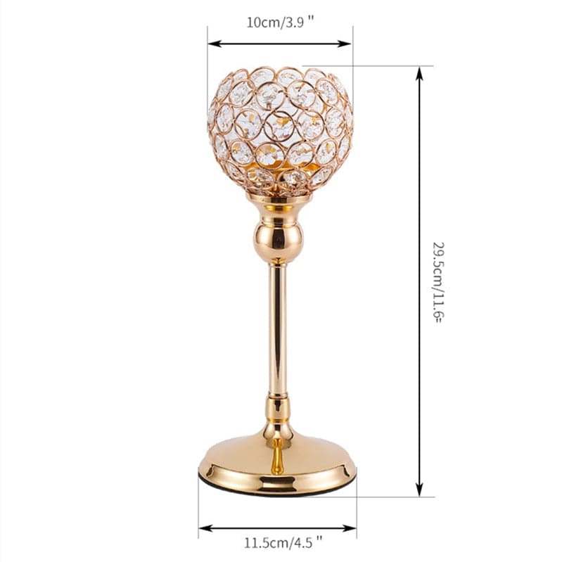 Metal Candle Holders Candlestick Crystal Coffee Dining Table Centerpieces Stand Candlesticks Wedding Christmas Home Decoration - TheWellBeing4All