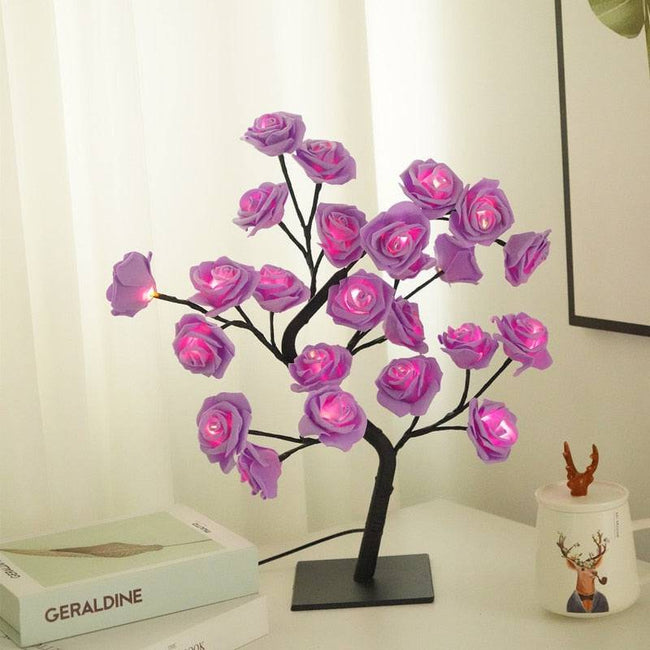 LED Table Lamp Rose Flower Tree USB Night Lights Christmas Decoration Gift for Kids Room Rose Flower Lighting Home Decoration - TheWellBeing4All