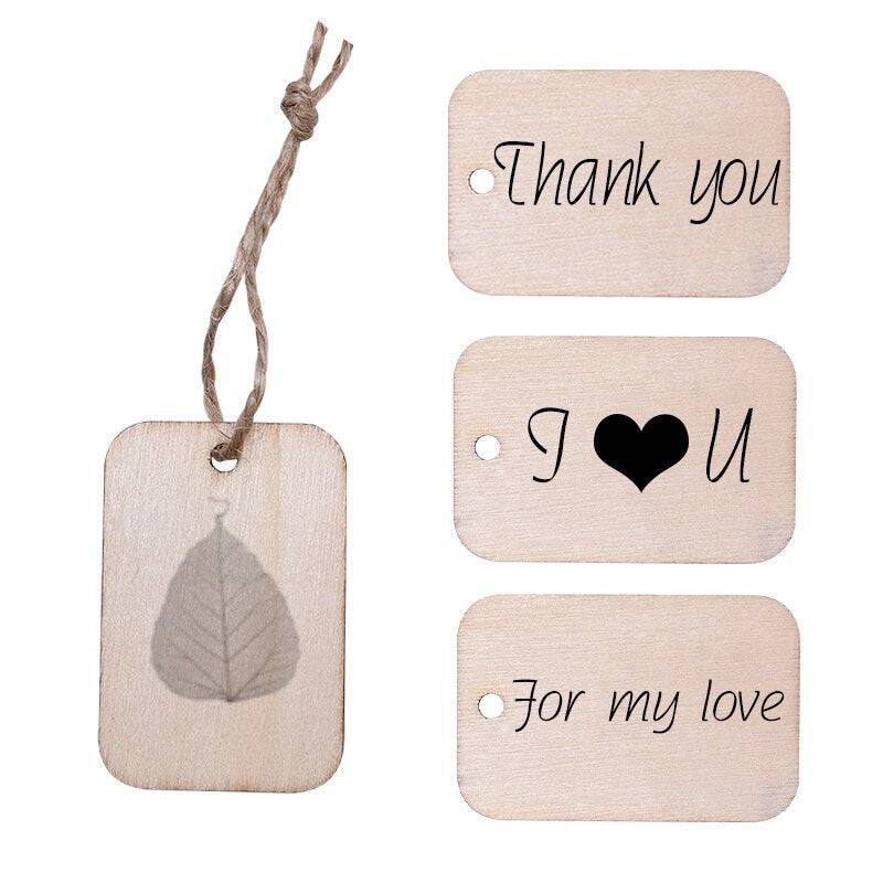 Nature Wood Slice Gift Tags Blank Wooden Hanging Label With Rope - TheWellBeing4All