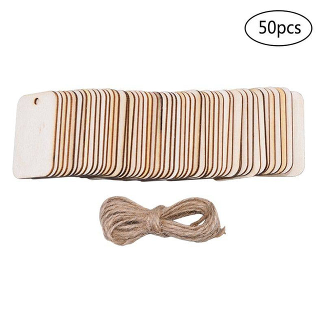 Nature Wood Slice Gift Tags Blank Wooden Hanging Label With Rope - TheWellBeing4All