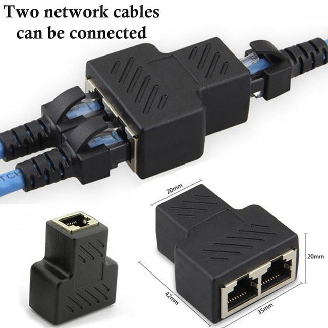 Network Rj45 Cable Port Network Cable Splitter Extender Plug Adapter Connector - TheWellBeing4All