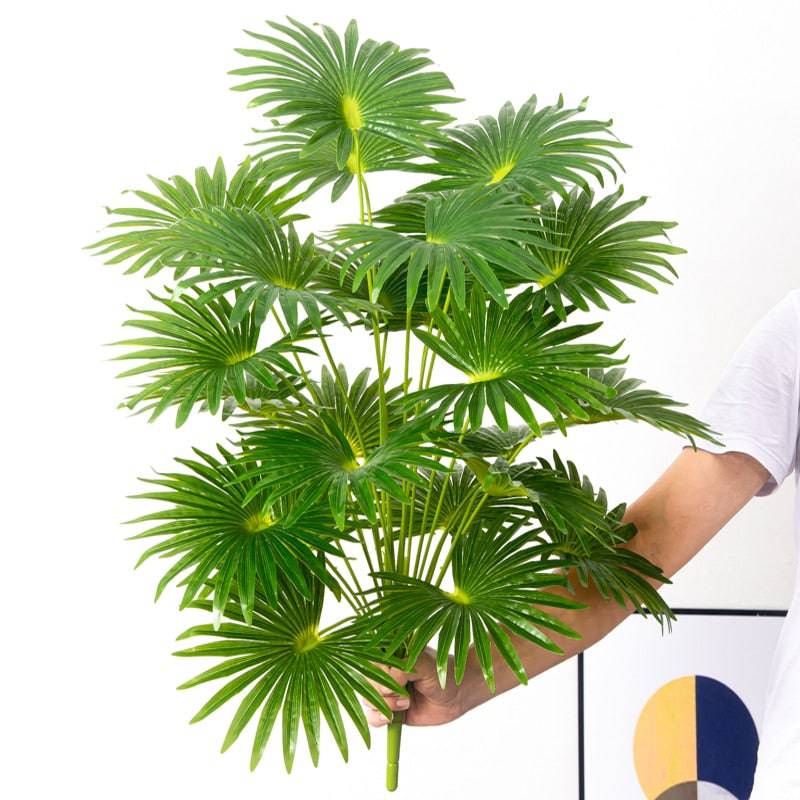 Large Artificial Palm Tree Tropical Plants Branch Plastic Fake Leaves Green Monstera For Christmas Home Garden Room Decor - TheWellBeing4All