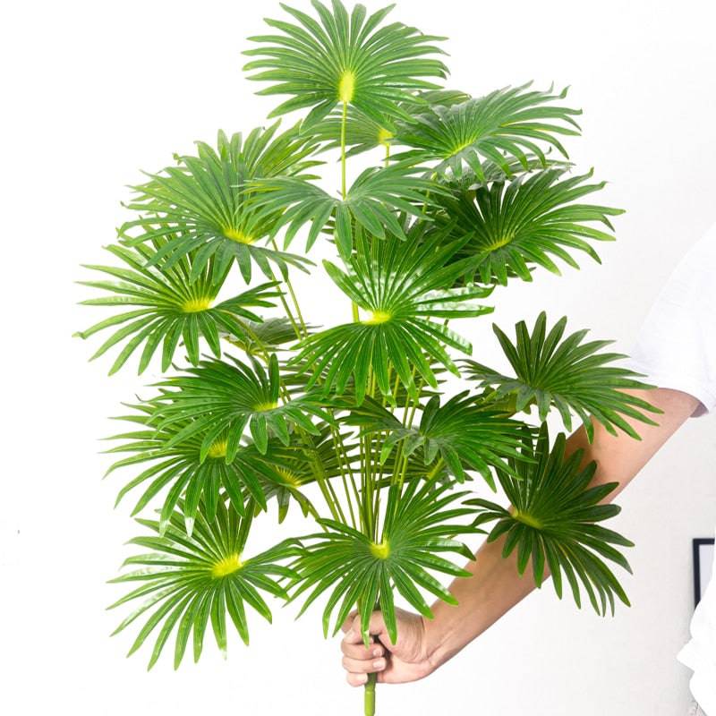 Large Artificial Palm Tree Tropical Plants Branch Plastic Fake Leaves Green Monstera For Christmas Home Garden Room Decor - TheWellBeing4All