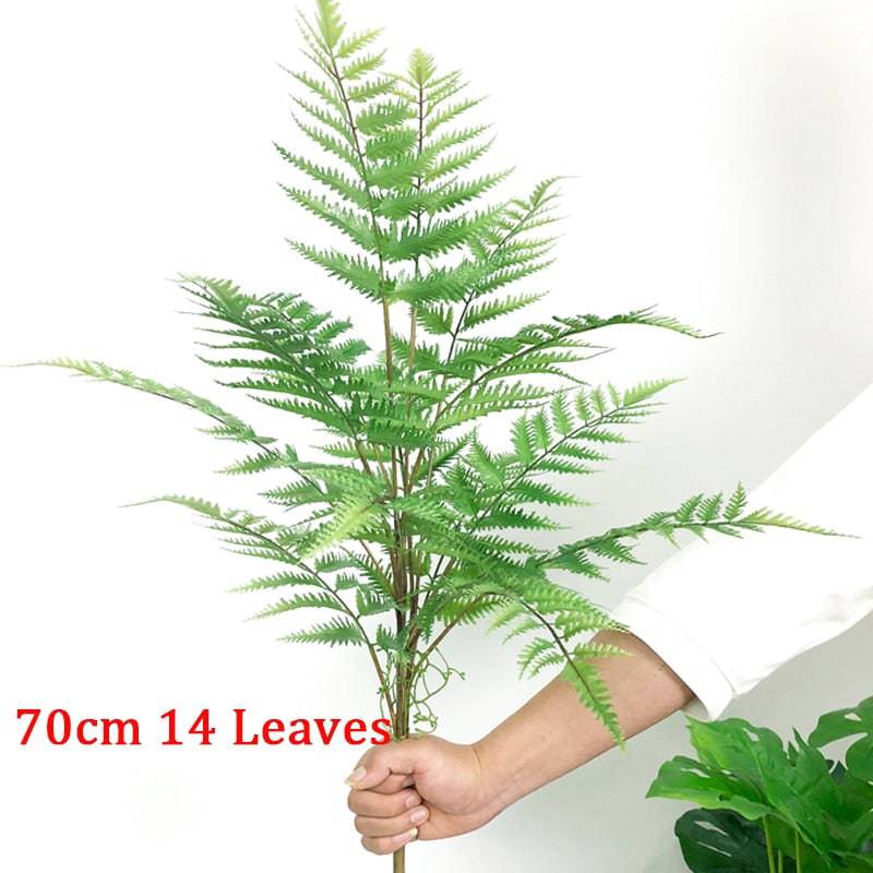 Large Artificial Palm Tree Tropical Plants Branch Plastic Fake Leaves Green Monstera For Christmas Home Garden Room Decor - TheWellBeing4All