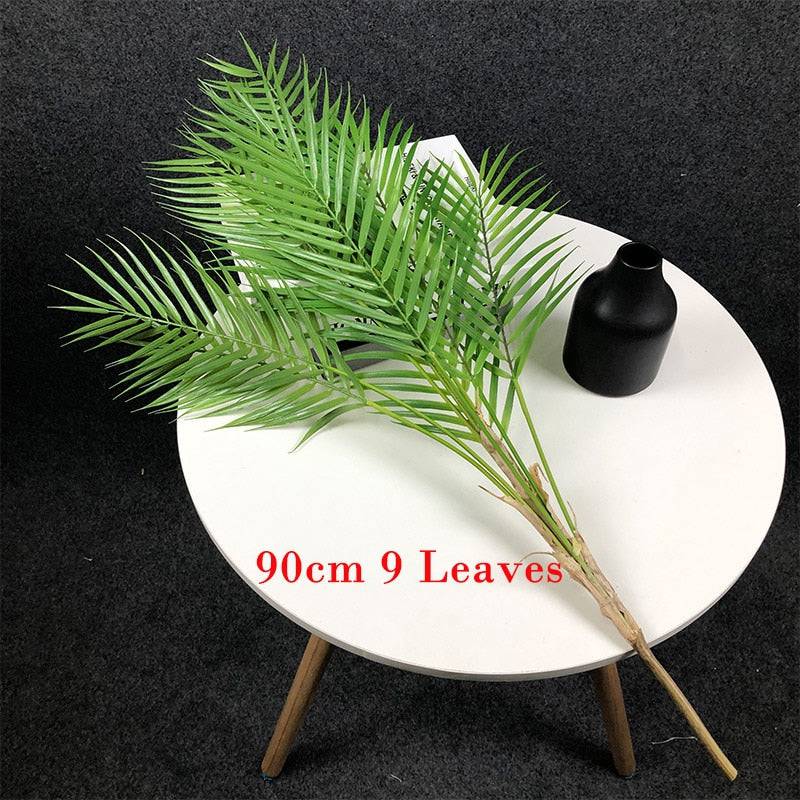 Large Artificial Palm Tree Tropical Plants Branch Plastic Fake Leaves Green Monstera For Christmas Home Garden Room Decor - TheWellBeing4All