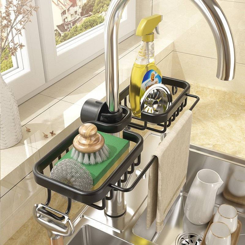 Kitchen Space Aluminum Sink Drain Rack - TheWellBeing4All