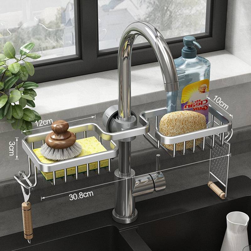 Kitchen Space Aluminum Sink Drain Rack - TheWellBeing4All