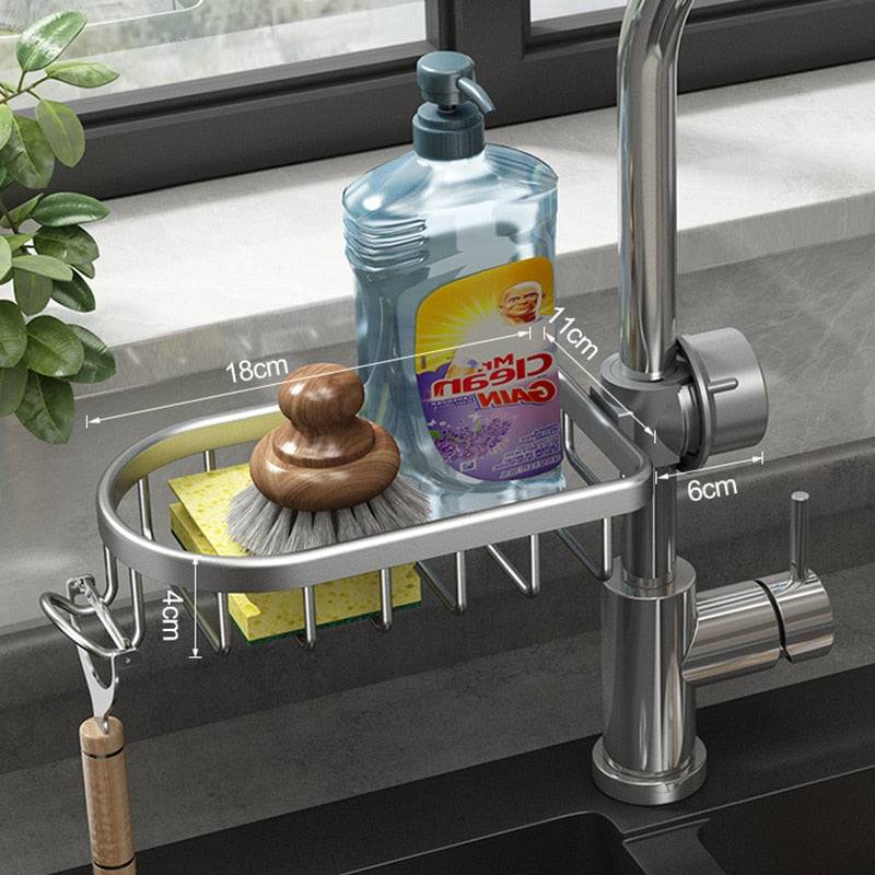 Kitchen Space Aluminum Sink Drain Rack - TheWellBeing4All