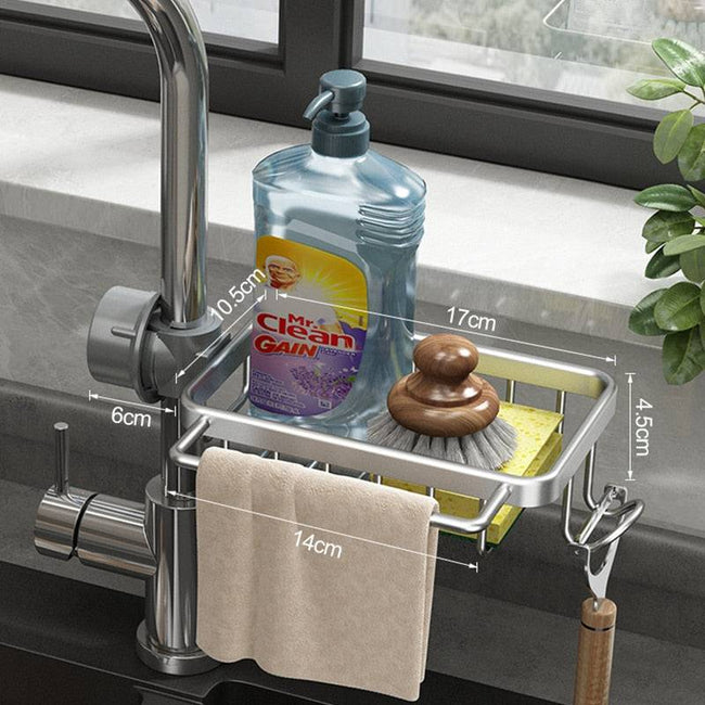 Kitchen Space Aluminum Sink Drain Rack - TheWellBeing4All