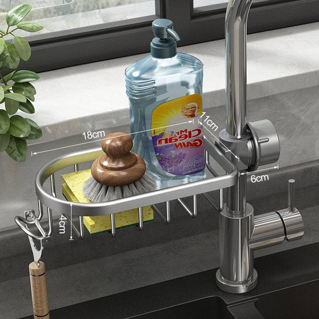 Kitchen Space Aluminum Sink Drain Rack - TheWellBeing4All