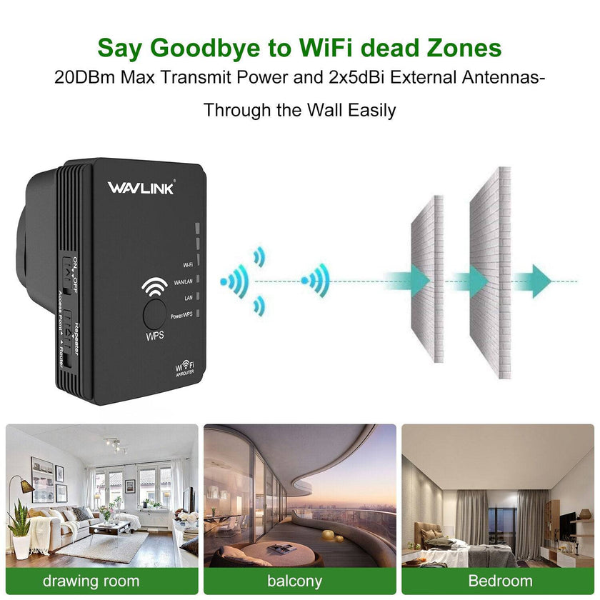 Dual Band Wireless WiFi Repeater/2.4G&5G WiFi Extender/Router Boost WiFi Coverage Easy Installation Wall-plug WPS Button - TheWellBeing4All