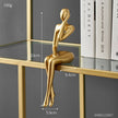 Interior Modern Home Decoration Abstract Sculpture Luxury Living Room Decor Desk Accessories Golden Figure Statue - TheWellBeing4All